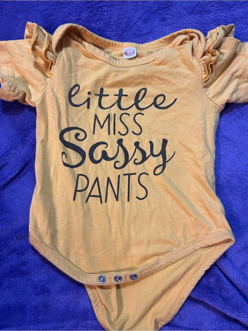 Little Miss Sassy Pants Yellow Baby Onesie